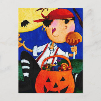 Carte Postale pirate et citrouille