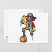 Carte Postale Pirate et perroquet (Devant / Derrière)