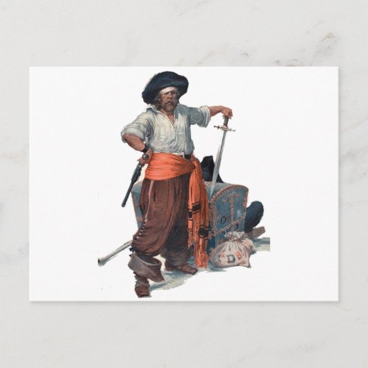 Carte Postale Pirate Et Trésor (Devant)