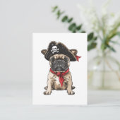 Carte Postale Pirate French Buldog Skull Crossbones (Debout devant)