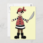 Carte Postale Pirate Girl (Devant / Derrière)