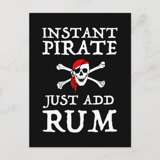 Carte Postale Pirate instantanée - Juste Ajouter du rhum (Devant)