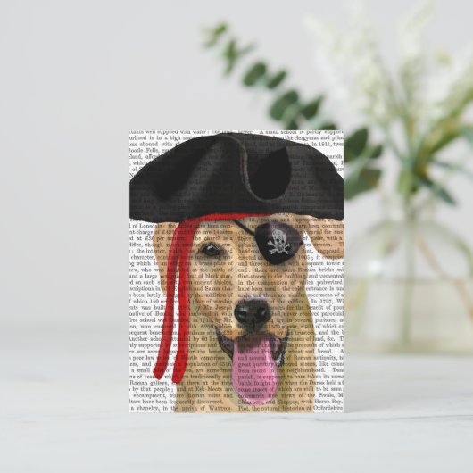Carte Postale Pirate jaune du Labrador 2 (Debout devant)
