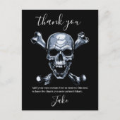 Carte postale Pirate Merci Crâne et Os Gris (Devant)