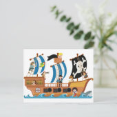 Carte Postale Pirate navire corsair (Debout devant)