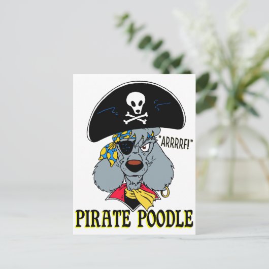 Carte Postale Pirate Poodle (Debout devant)