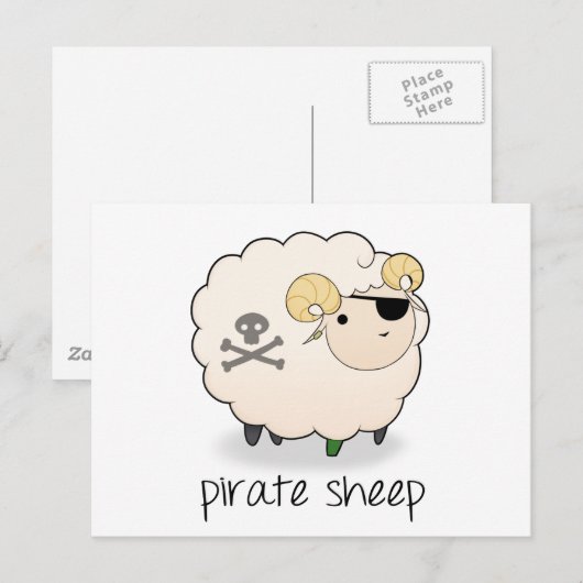 Carte Postale Pirate Sheep (Devant / Derrière)