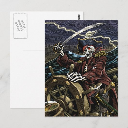 Carte postale Pirate Skeleton (Devant / Derrière)