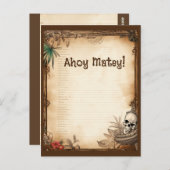 Carte Postale Pirate Skull Parle comme un pirate anniversaire (Devant / Derrière)