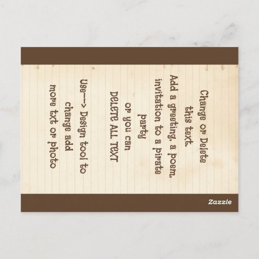 Carte Postale Pirate Skull Parle comme un pirate anniversaire (Dos)