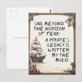 Carte Postale Pirate vie mots de motivation (Devant / Derrière)