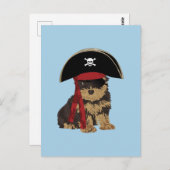 Carte Postale Pirate Yorkshire Terrier pour Amoureux de les chie (Devant / Derrière)