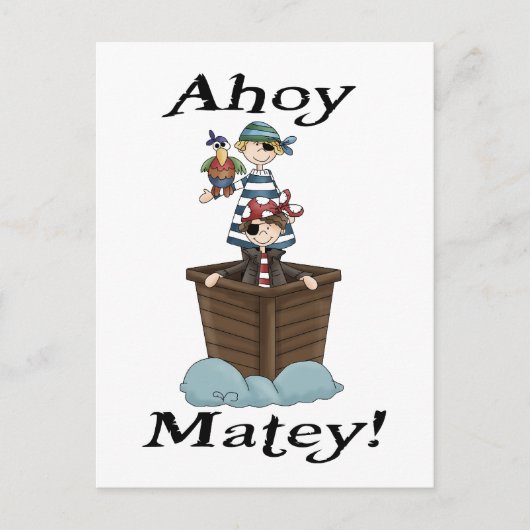 Carte Postale Pirates Ahoy Matey (Devant)