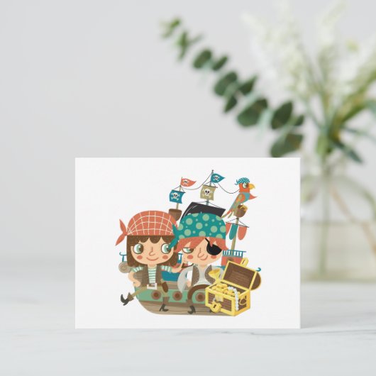 Carte Postale Pirates Au Trésor (Debout devant)