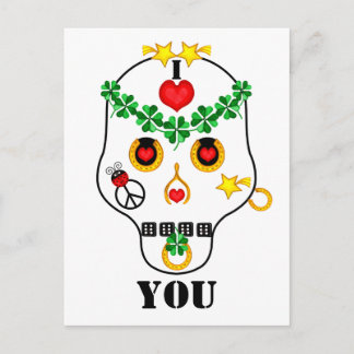 Carte Postale Pirates ! J'aime...Le crâne à personnaliser