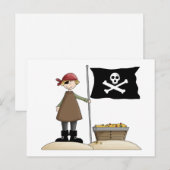 Carte Postale Pirates ・ Pirate, Drapeau & Trésor (Devant / Derrière)