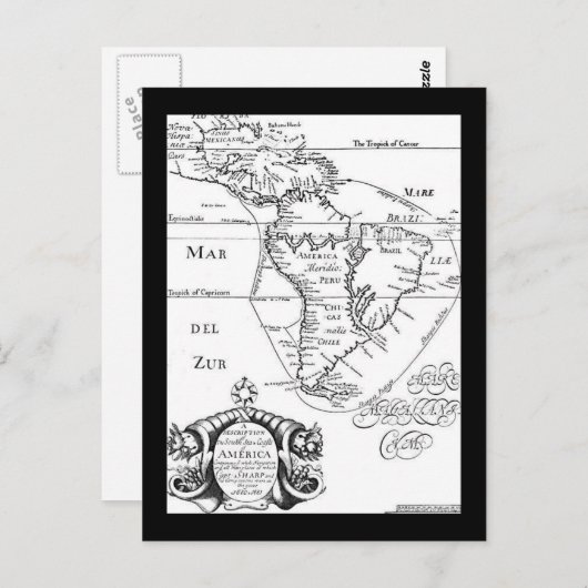 Carte postale Pirates Treasure Map (Devant / Derrière)