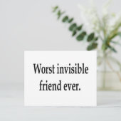 Carte Postale Pire ami invisible jamais. (Debout devant)