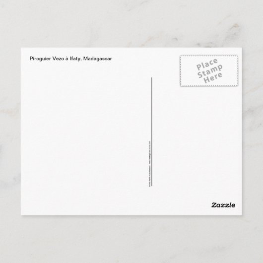 Carte Postale Piroguier Vezo (Dos)