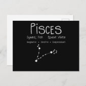 Carte Postale Pisces Horoscope Astrologie Étoile Signal Annivers (Devant / Derrière)