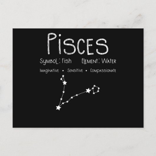 Carte Postale Pisces Horoscope Astrologie Étoile Signal Annivers (Devant)
