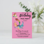 Carte Postale Piscine à voile bleu rose or Turquoise (Debout devant)