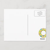 Carte Postale Piscine d'été cool Flamant rose rose fête d'annive (Dos)