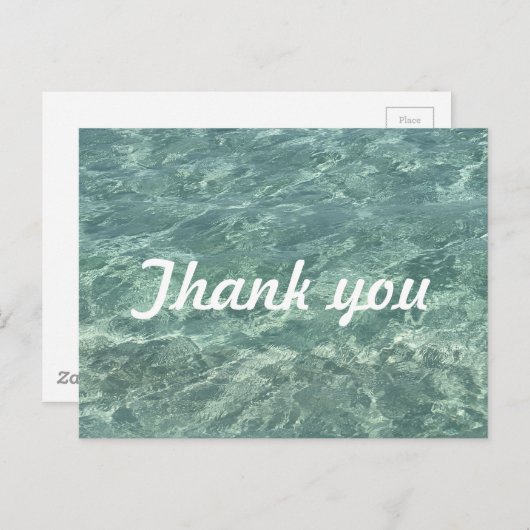 Carte Postale Piscine en eau Plage Océan Motifs Merci (Devant / Derrière)