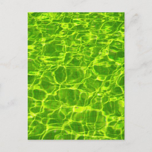 Carte Postale Piscine Verte Eau Motifs néon coloré brillant (Devant)