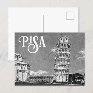 Carte Postale Pise Italie europe Noir et Blanc