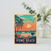 Carte Postale Pismo Beach California Sunset Souvenirs 1960 (Debout devant)