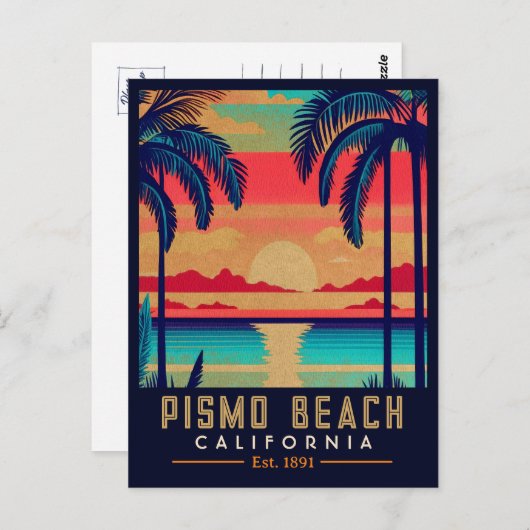 Carte Postale Pismo Beach California Sunset Souvenirs 1960 (Devant / Derrière)