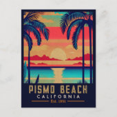 Carte Postale Pismo Beach California Sunset Souvenirs 1960 (Devant)