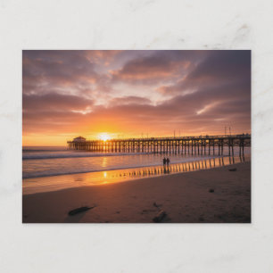 Carte Postale Pismo Beach, quai de Californie au coucher du sole