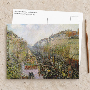 Carte Postale Pissarro - Boulevard Montmartre, Mardi Gras