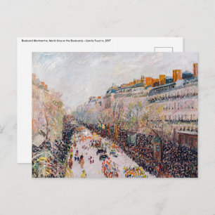 Carte Postale Pissarro - Montmartre, Mardi Gras sur le boulevard