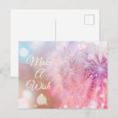 Carte Postale Pissenlit Élégant Inspirationnel Faire un Vœu (Devant / Derrière)