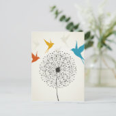 Carte Postale Pissenlit et oiseau (Debout devant)