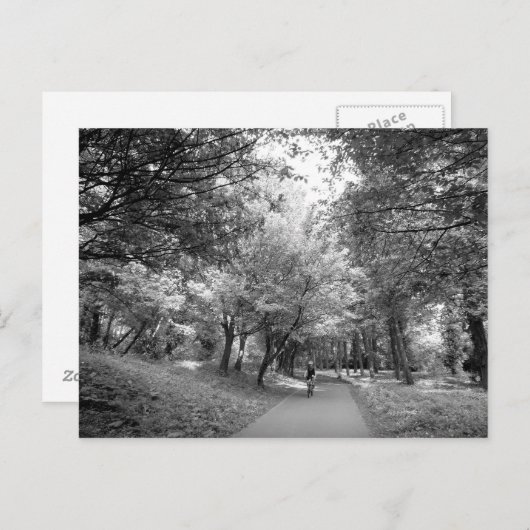 Carte Postale Piste cyclable - B&W (Devant / Derrière)