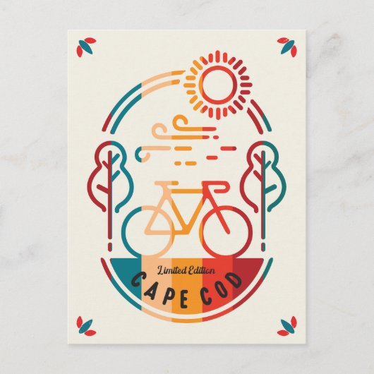 Carte Postale Piste cyclable Retro Cape Cod (Devant)