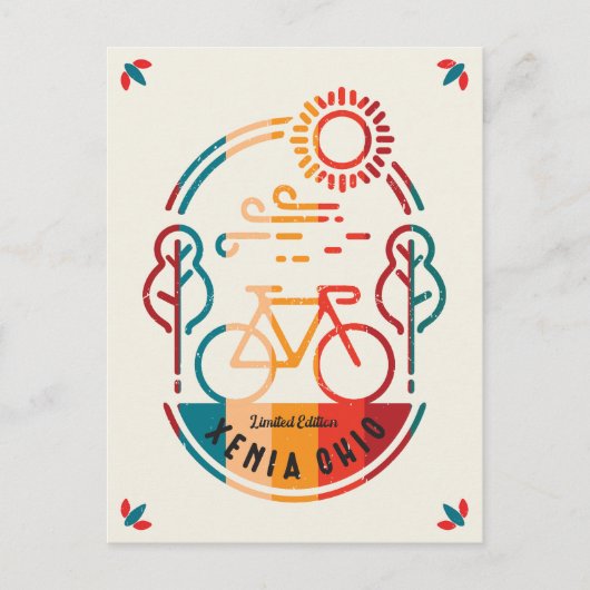 Carte Postale Piste cyclable Retro Xenia Ohio (Devant)