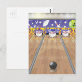 Carte Postale Piste de bowling à dix quilles (Devant / Derrière)