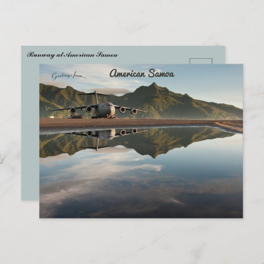 Carte Postale Piste de l'aéroport aux Samoa américaines (Devant / Derrière)