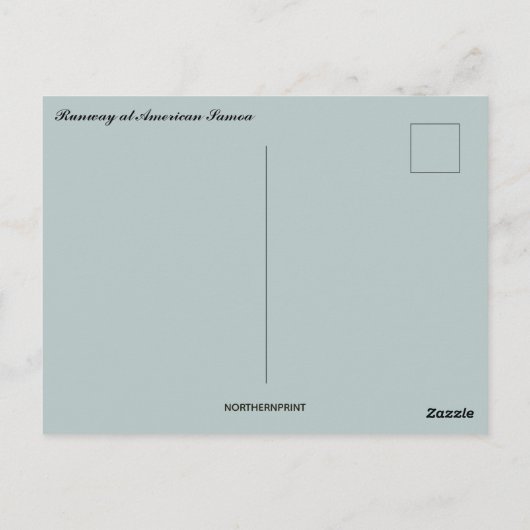 Carte Postale Piste de l'aéroport aux Samoa américaines (Dos)