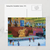 Carte Postale Piste de patinage, centre de Rockefeller, New York (Devant / Derrière)