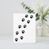 Carte Postale Piste de pattes de chat (Debout devant)