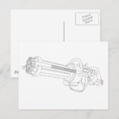 Carte Postale Pistolet à rotation Steampunk (Devant / Derrière)