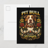 Carte Postale Pit Bull : Force Douce (Devant / Derrière)