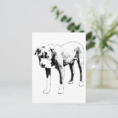 Carte Postale Pit Bull Post, Snow Day Hello (Debout devant)
