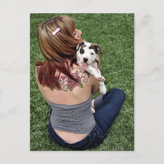 Carte Postale Pit Bull T-Bone Lucky Puppy (Devant)